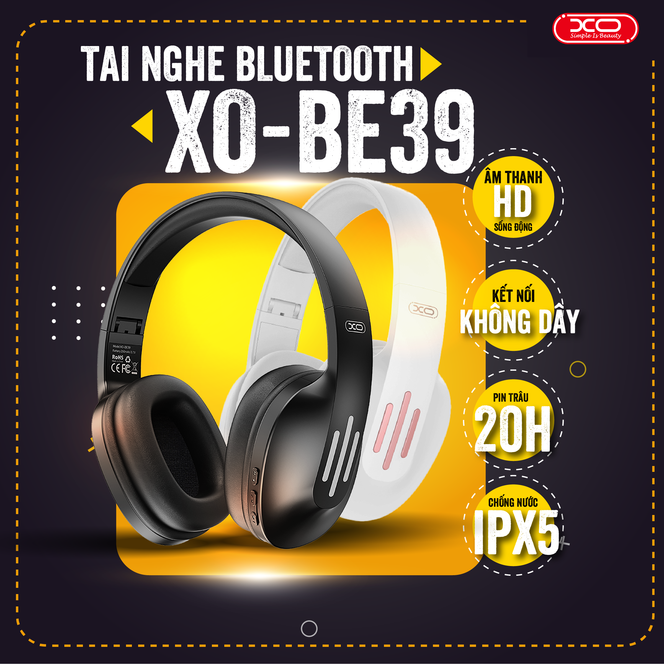 HEADPHONE BLUETOOTH XO-BE39