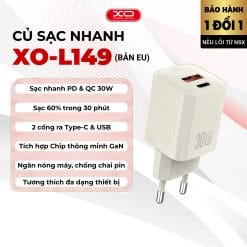 CỦ SẠC NHANH GaN 30W XO-L149