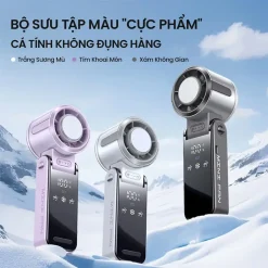 Quạt Mini Cầm Tay S13 - Động Cơ Turbo Siêu Mạnh - Pin Khủng - Màn Hình LED Kỹ Thuật Số - Gập Gọn 3 Trong 1 - Hàng Chính Hãng