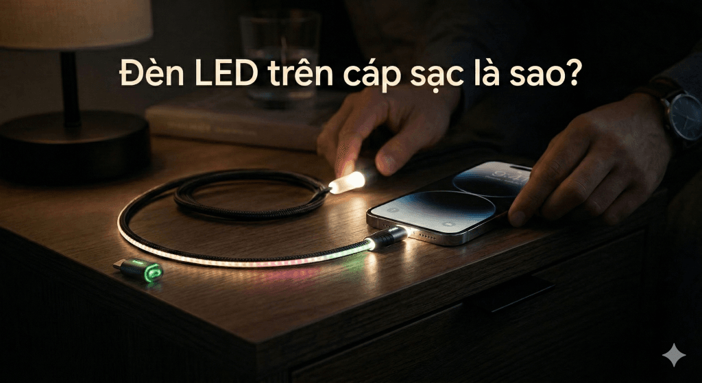 Đèn LED trên cáp sạc là sao