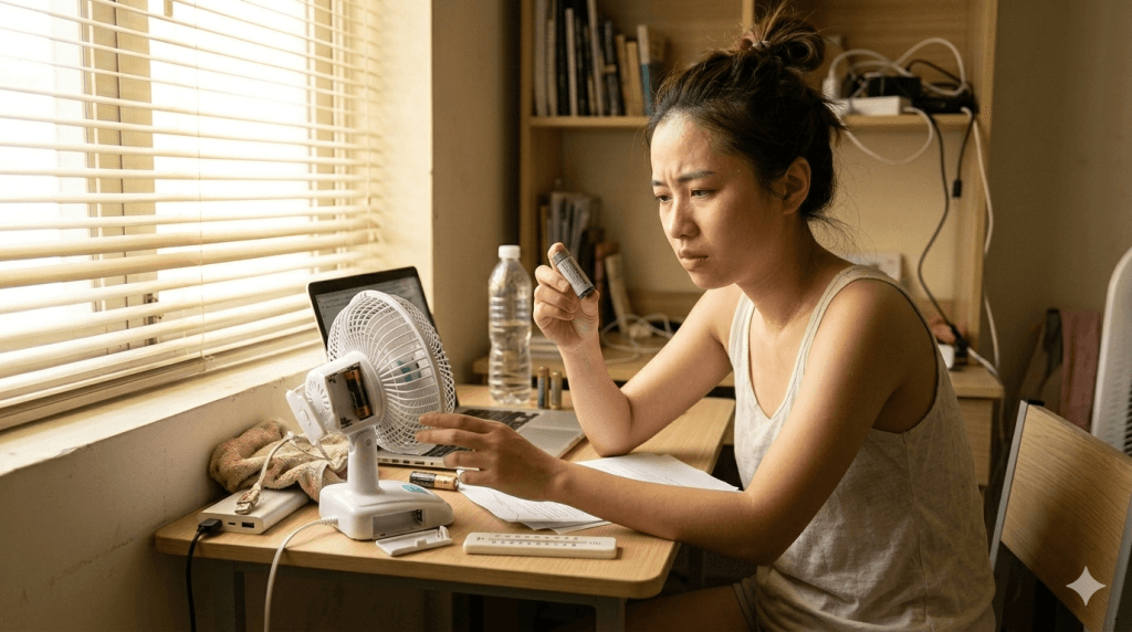 Quạt mini pin dởm