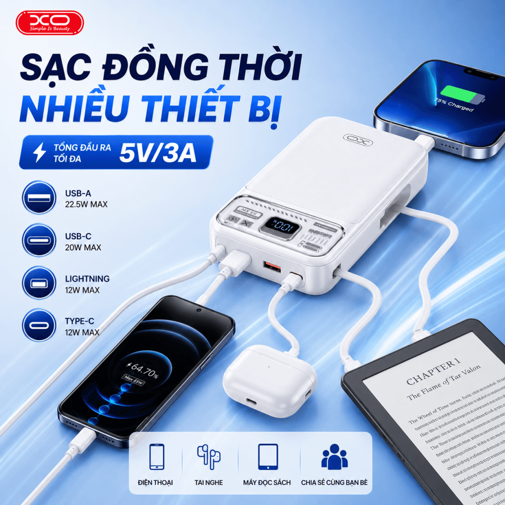 Sạc đồng thời nhiều thiết bị