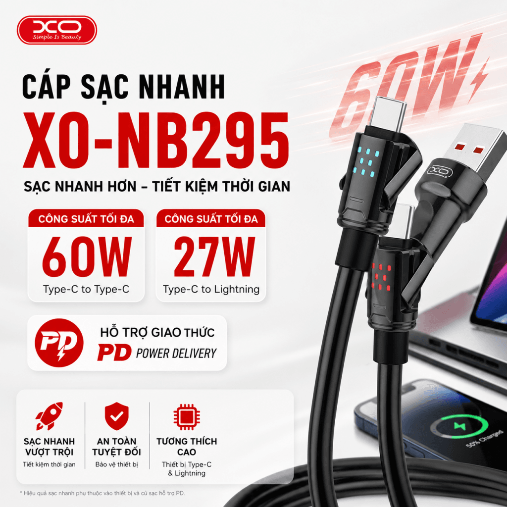 Cáp sạc nhanh XO-NB295