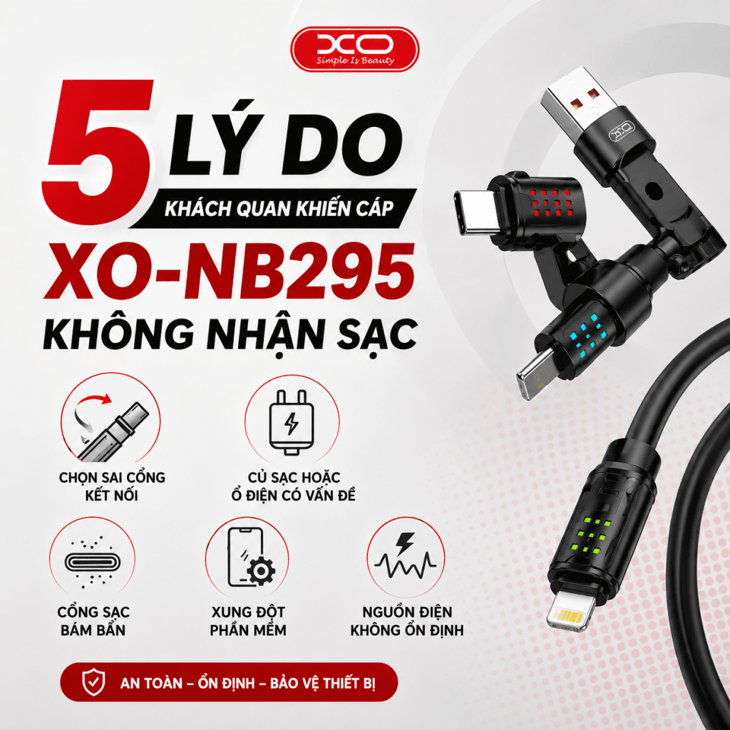 XO-NB295 không nhận sạc