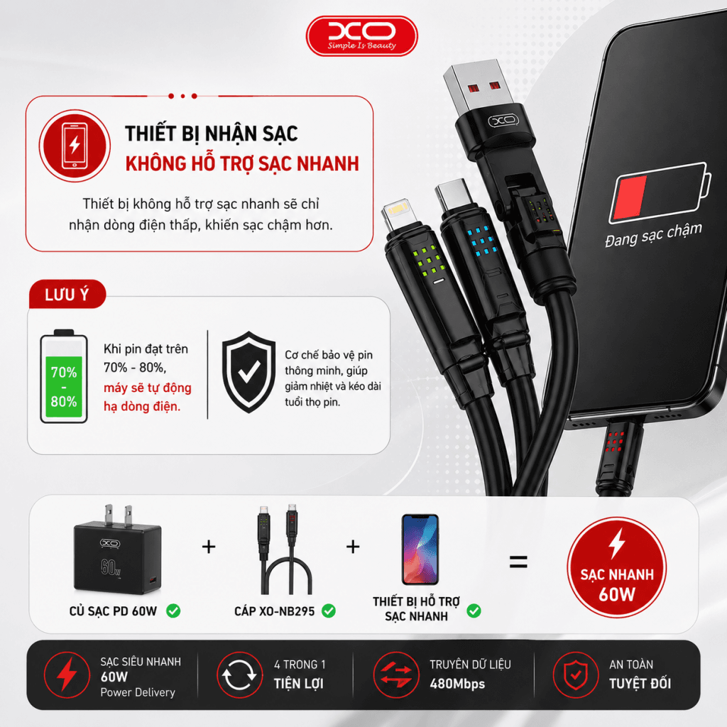 XO-NB295 sạc chậm